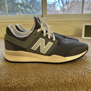 New Balance Grey Sneakers with White N Logo